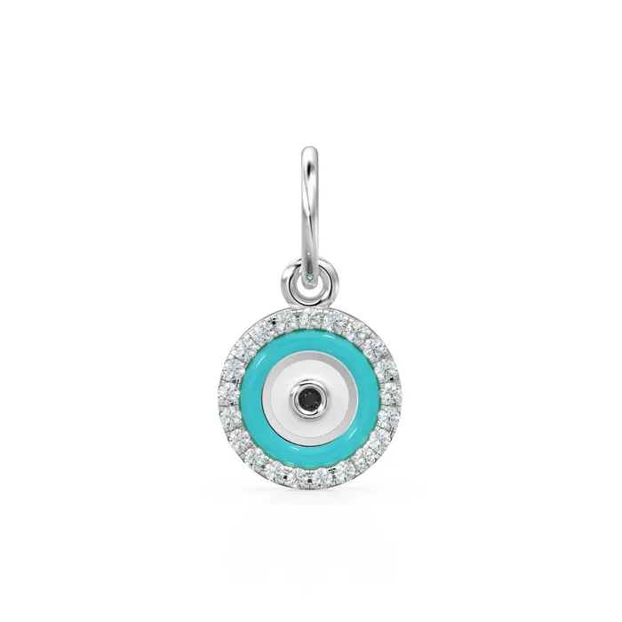 Charm Necklaces Jalvi Co 14k Gold Turquoise and White Diamond Evil Eye Pendant Charm 14k White Diamond and Turquoise Round Evil Eye Charm Lovely Protection Charm Necklaces Jalvi Co 14k Gold Turquoise and White Diamond Evil Eye Pendant Charm 14k White Diamond and Turquoise Round Evil Eye Charm Lovely Protection