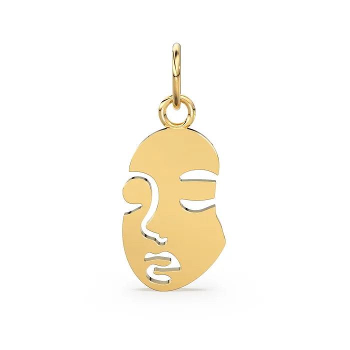 Charm Necklaces Jalvi Co Solid Gold Face Cutout Charm Pendant Pendant Human Face Charm Portrait Pendant Charm Necklaces Jalvi Co Solid Gold Face Cutout Charm Pendant Pendant Human Face Charm Portrait Pendant