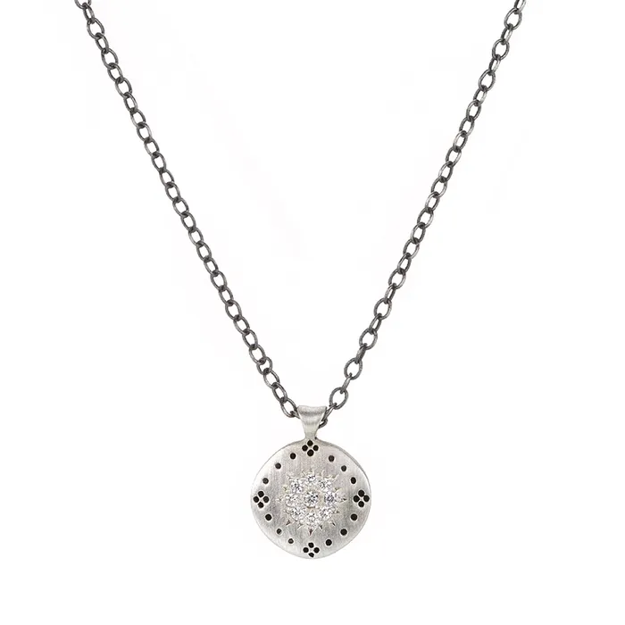 Diamond Cluster Pendant Necklace Adel Chefridi Necklaces