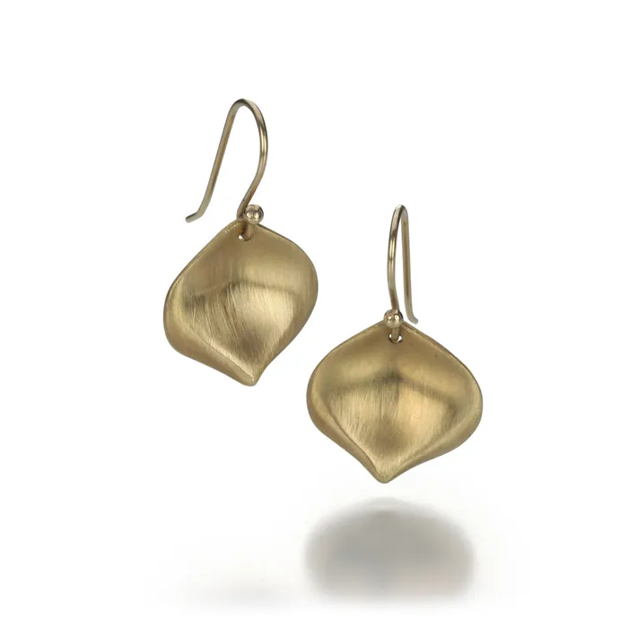 Earrings 14k Pink Gold Small Rose Petal Earrings Annette Ferdinandsen