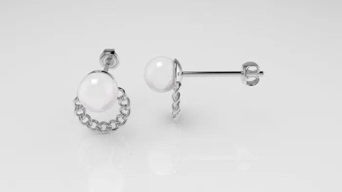 Earrings 14k Yellow Gold Earrings with 2 PEARL of 65mm each JCM DESIGN JEWELRY