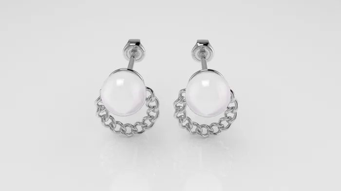 Earrings 14k Yellow Gold Earrings with 2 PEARL of 65mm each JCM DESIGN JEWELRY