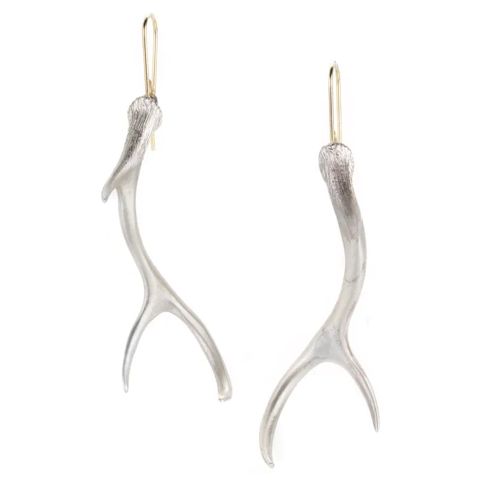 Earrings Gabriella Kiss Small Sterling Silver Antler Drop Earrings