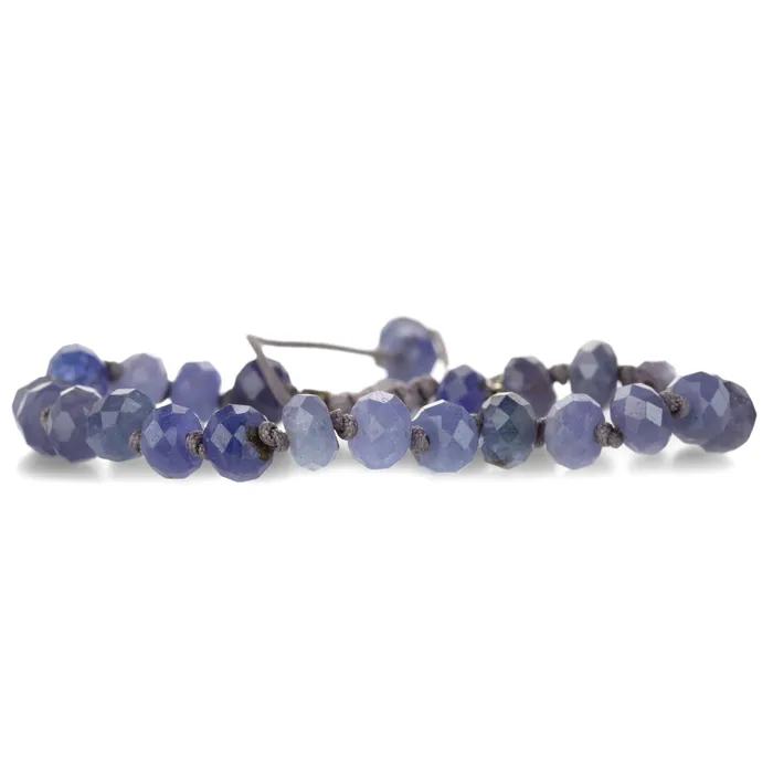 Faceted 8mm Tanzanite Rondelle Beaded Bracelet Joseph Brooks Bracelets