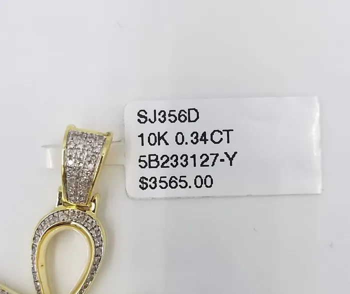 Globalwatches10 Necklaces 10k Real Gold Cross Evil Eye Pendant Genuine Diamonds Charm 10KT