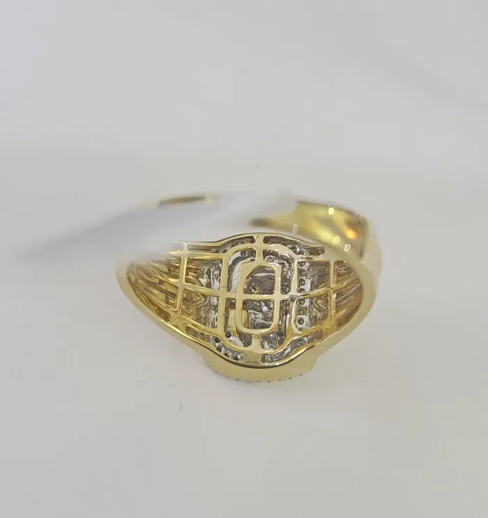 Globalwatches10 Real 10k Diamond Mens Ring Saint Jude Band Yellow Gold Casual Genuine Natural Rings
