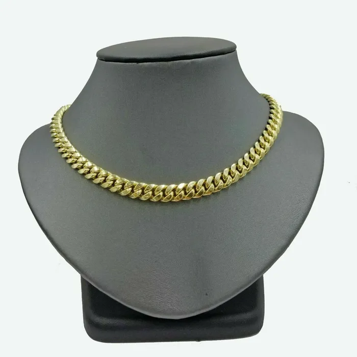 Gold and Diamond 10k Gold Miami Cuban Chain Necklace 8mm 26 Matching Bracelet 75 8 85 9 Necklaces