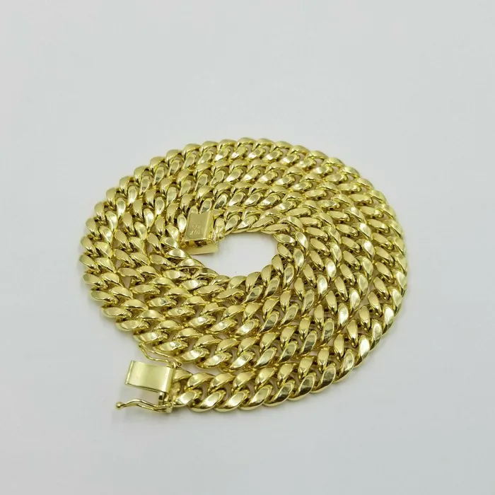 Gold and Diamond 10k Gold Miami Cuban Chain Necklace 8mm 26 Matching Bracelet 75 8 85 9 Necklaces