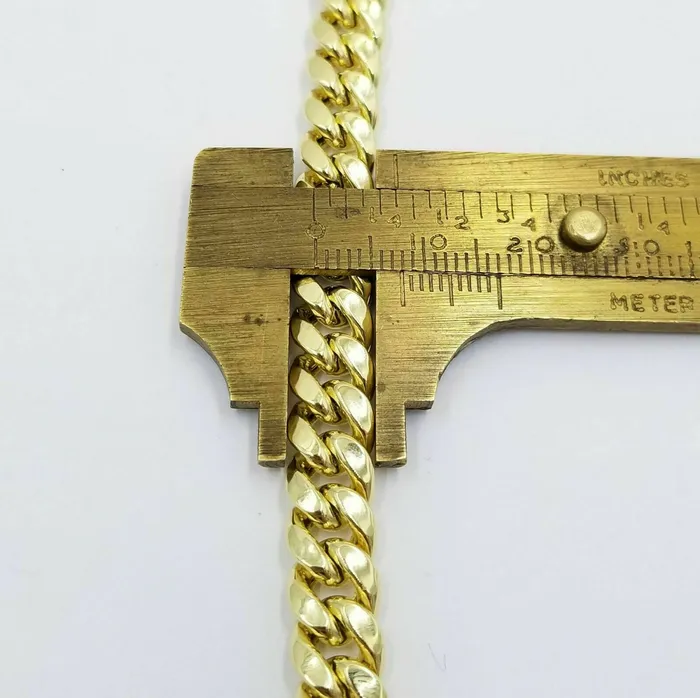 Gold and Diamond 10k Gold Miami Cuban Chain Necklace 8mm 26 Matching Bracelet 75 8 85 9 Necklaces