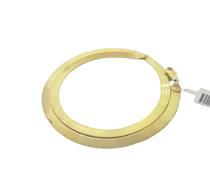 Gold and Diamond Necklaces Real 10K Yellow Gold 5mm Herring Bone Chain Necklace 20 Inch Lobster lock