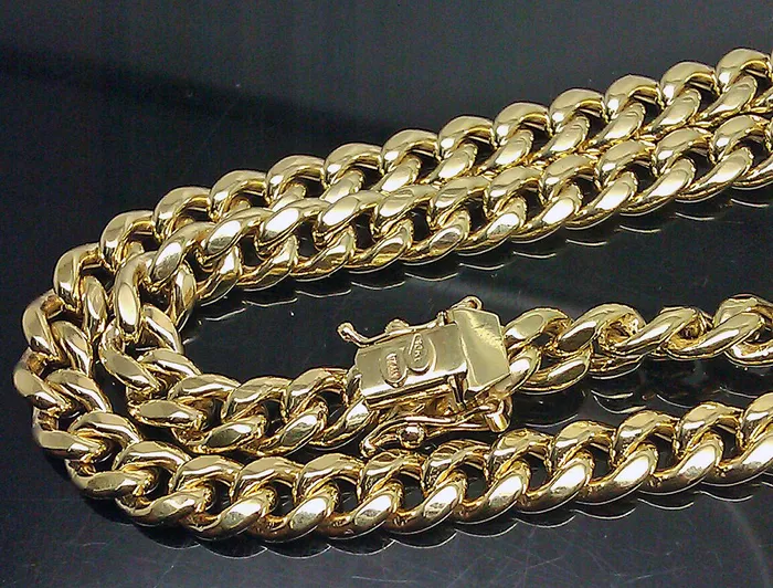 Gold and Diamond Necklaces Real 10k Yellow Gold Mens Miami Cuban Link Chain Box Lock 22 inch 8mm Gold and Diamond Necklaces Real 10k Yellow Gold Mens Miami Cuban Link Chain Box Lock 22 inch 8mm