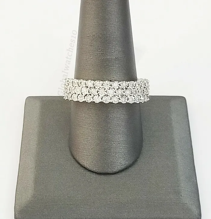 Gold and Diamond Rings Mens Band 10k Yellow Gold Genuine Diamonds 075 CT Ring SIZE 10 Three Row DREAL