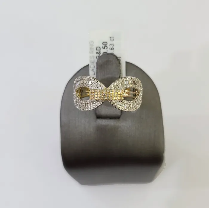 Gold and Diamond Rings Real 10k Yellow Gold Diamond Ladies Ring Women Casual Engagement Wedding