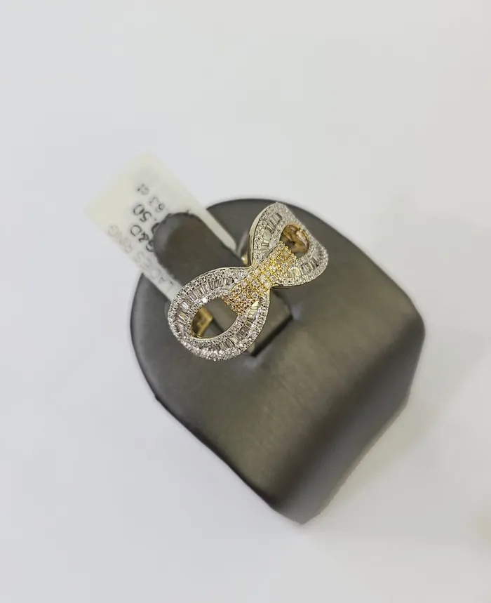 Gold and Diamond Rings Real 10k Yellow Gold Diamond Ladies Ring Women Casual Engagement Wedding