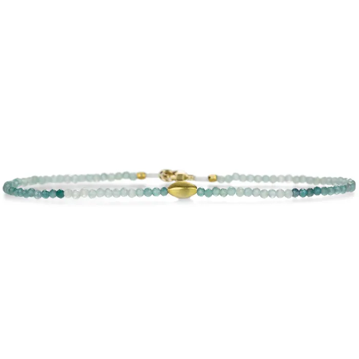 Grandidierite and 18k Gold Beaded Bracelet Margaret Solow Bracelets