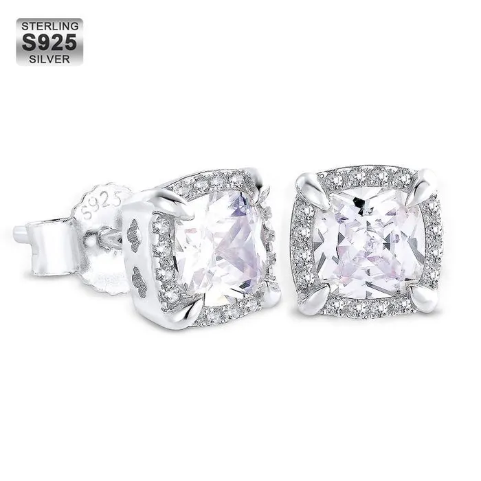 Iced Out Square Stud Diamond Earrings KRKC Earrings