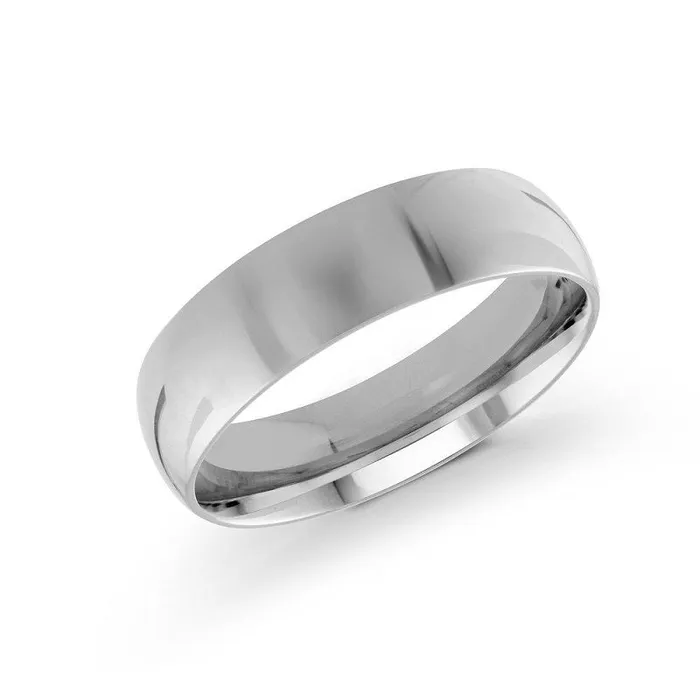 Independent Jewellers Rings 10kt White Gold 8mm Classic Wedding Band
