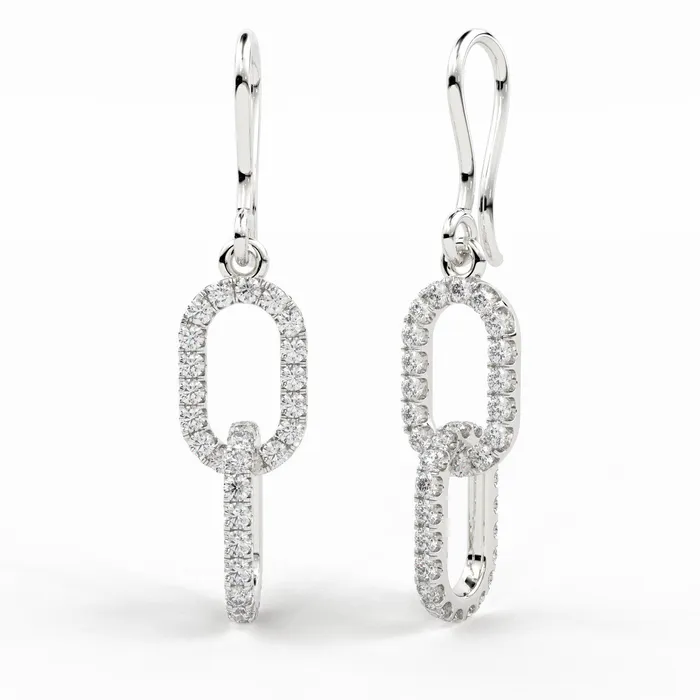 Jalvi Co Double Link Diamond Dangle Earrings 14K Solid Gold Earring Pave Diamond Earrings Link Chain Dangle Drop Earrings Gift for Her Earrings Jalvi Co Double Link Diamond Dangle Earrings 14K Solid Gold Earring Pave Diamond Earrings Link Chain Dangle Drop Earrings Gift for Her Earrings