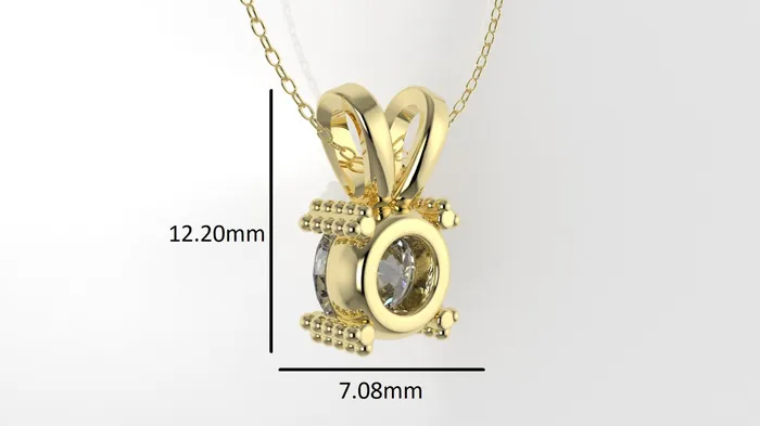 Jcm 21 jewelry Necklaces 14K Gold Pendant with 1 Round Diamond VS1 STT Prong with FILIGREE Only Pendant Included Bell