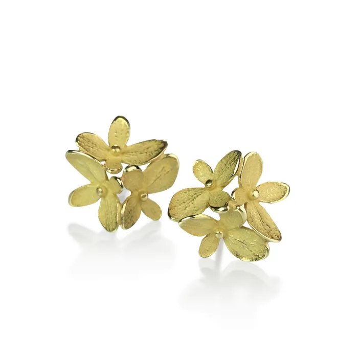 John Iversen Earrings Small 3 Part Hydrangea Earrings