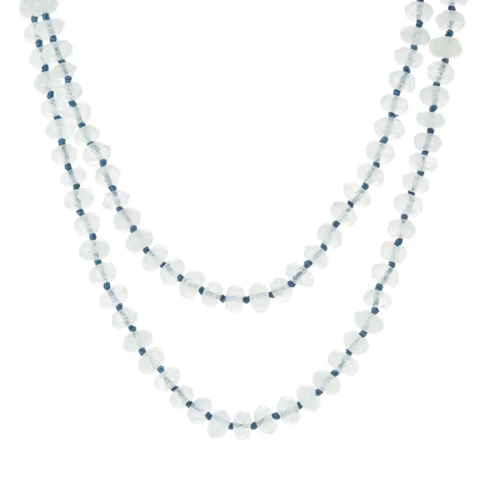 Joseph Brooks Necklaces Beaded Faceted Aquamarine Necklace