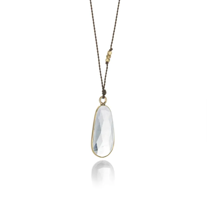 Long Rose Cut Aquamarine Necklace Margaret Solow Necklaces