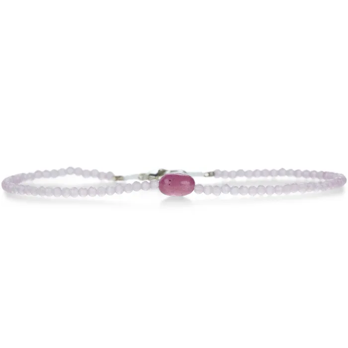 Margaret Solow Bracelets Rose Quartz and Ruby Bracelet