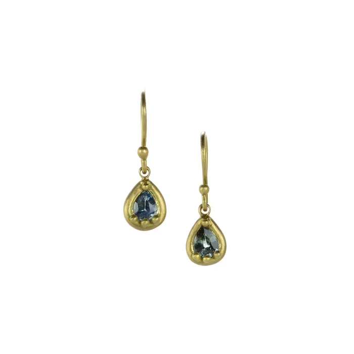 Marian Maurer Earrings 18k Pear Shaped Sapphire City Earrings