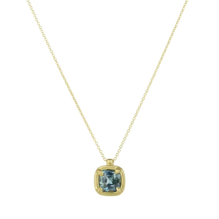 Necklaces Marian Maurer Square Green Sapphire City Pendant Necklace