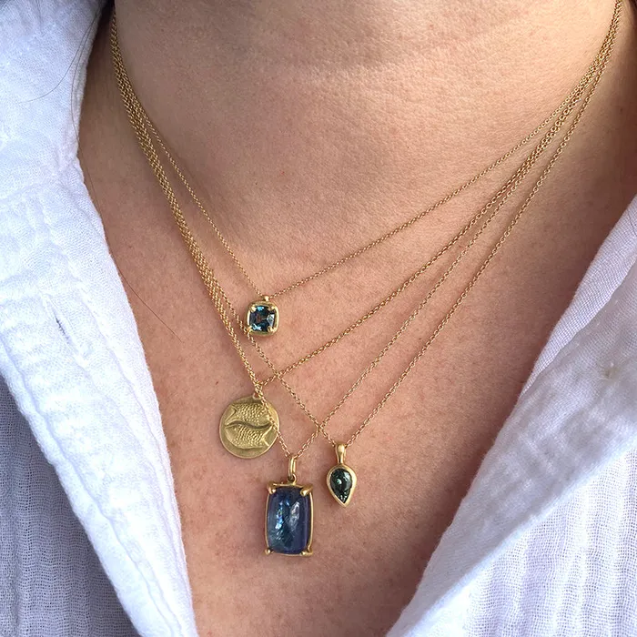 Necklaces Marian Maurer Square Green Sapphire City Pendant Necklace Necklaces Marian Maurer Square Green Sapphire City Pendant Necklace