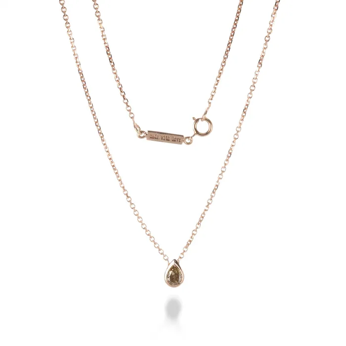 Necklaces Sirciam Champagne Diamond Pear Necklace
