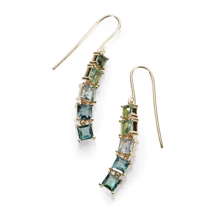 Nicole Landaw Earrings Mixed Color Tourmaline Earrings