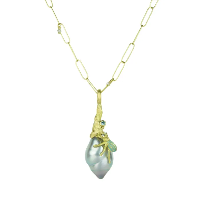 Pearl Pendant with Beetle Pendant Only Lene Vibe Necklaces Pearl Pendant with Beetle Pendant Only Lene Vibe Necklaces