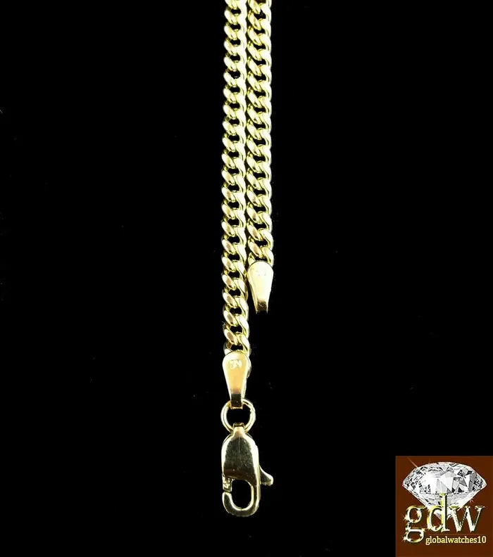 PreStyled Sets Gold and Diamond 10k Gold Chain For MensWomen Real Gold Cuban Chains 20 22 24 26 28 30 3mm