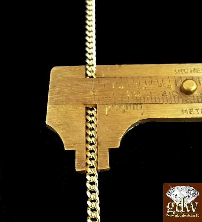 PreStyled Sets Gold and Diamond 10k Gold Chain For MensWomen Real Gold Cuban Chains 20 22 24 26 28 30 3mm