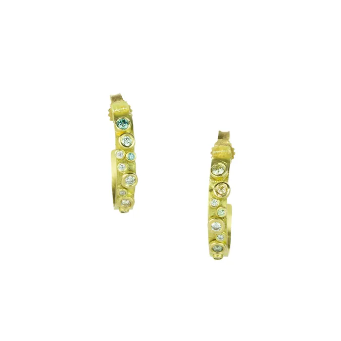 PreStyled Sets Lene Vibe 18k Multicolored Diamond Hoops