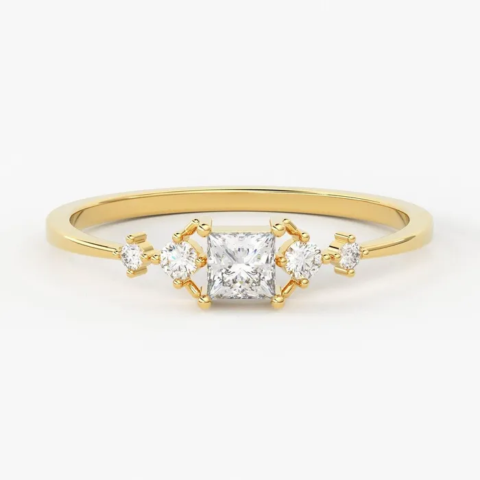Princess Cut Diamond Wedding Band 14k Gold Princess Cut and Round Diamond Womens Wedding Ring Available in Rose Gold White Gold Jalvi Co Rings Princess Cut Diamond Wedding Band 14k Gold Princess Cut and Round Diamond Womens Wedding Ring Available in Rose Gold White Gold Jalvi Co Rings