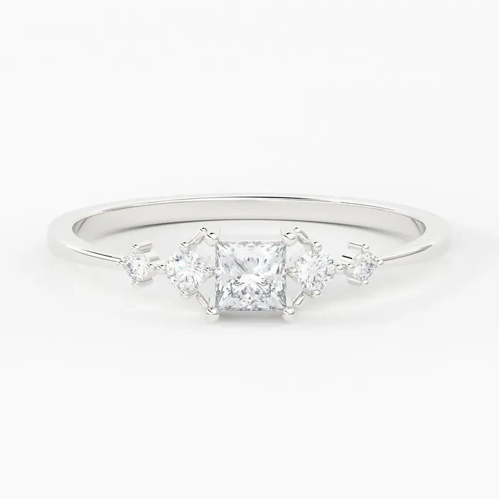 Princess Cut Diamond Wedding Band 14k Gold Princess Cut and Round Diamond Womens Wedding Ring Available in Rose Gold White Gold Jalvi Co Rings Princess Cut Diamond Wedding Band 14k Gold Princess Cut and Round Diamond Womens Wedding Ring Available in Rose Gold White Gold Jalvi Co Rings