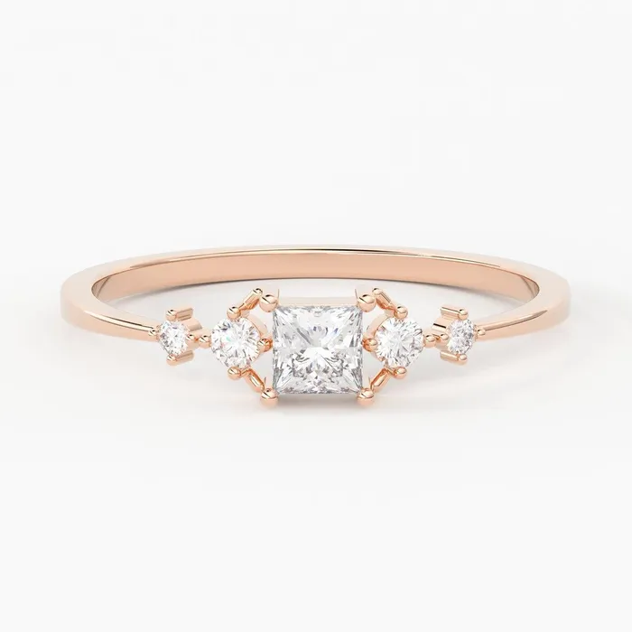 Princess Cut Diamond Wedding Band 14k Gold Princess Cut and Round Diamond Womens Wedding Ring Available in Rose Gold White Gold Jalvi Co Rings Princess Cut Diamond Wedding Band 14k Gold Princess Cut and Round Diamond Womens Wedding Ring Available in Rose Gold White Gold Jalvi Co Rings