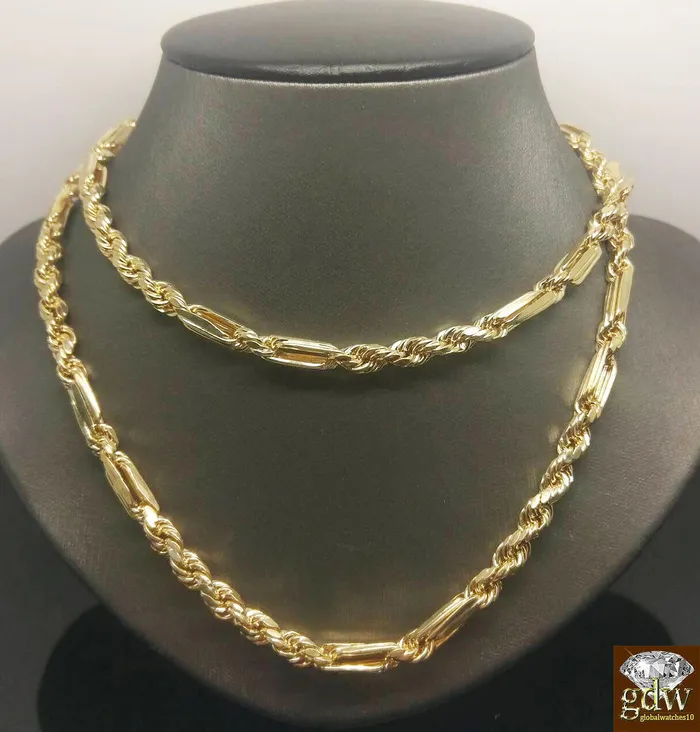 Real 10k Yellow Gold Milano Rope Chain Necklace 5mm 22 inch Free Shipping Sale Gold and Diamond Necklaces