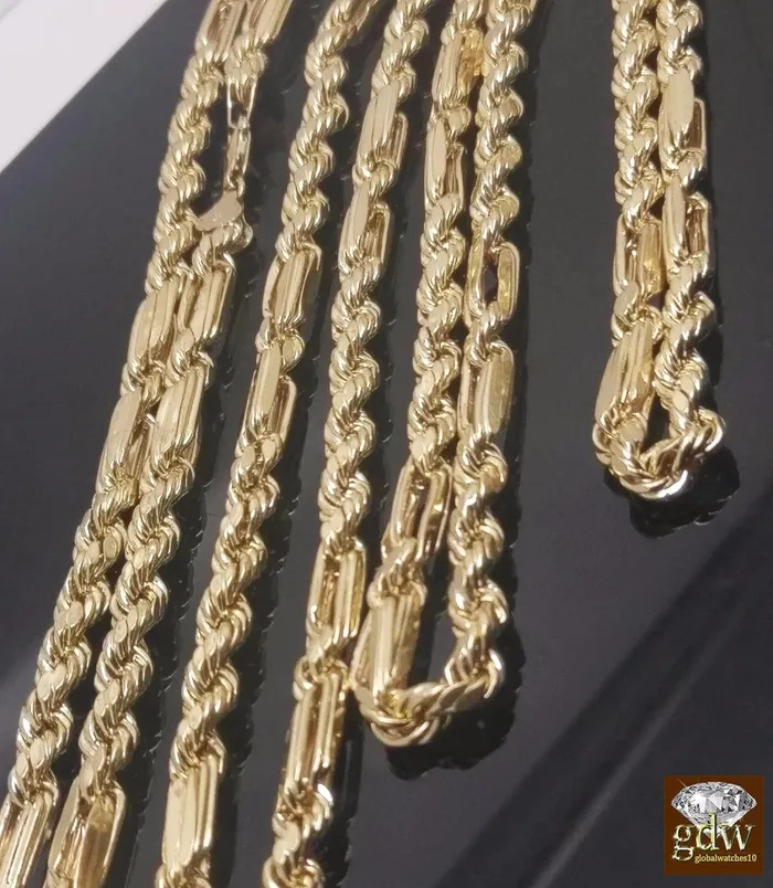 Real 10k Yellow Gold Milano Rope Chain Necklace 5mm 22 inch Free Shipping Sale Gold and Diamond Necklaces