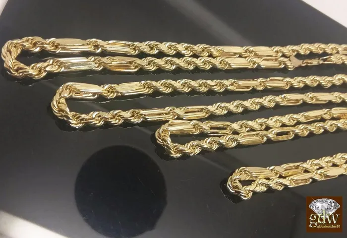Real 10k Yellow Gold Milano Rope Chain Necklace 5mm 22 inch Free Shipping Sale Gold and Diamond Necklaces