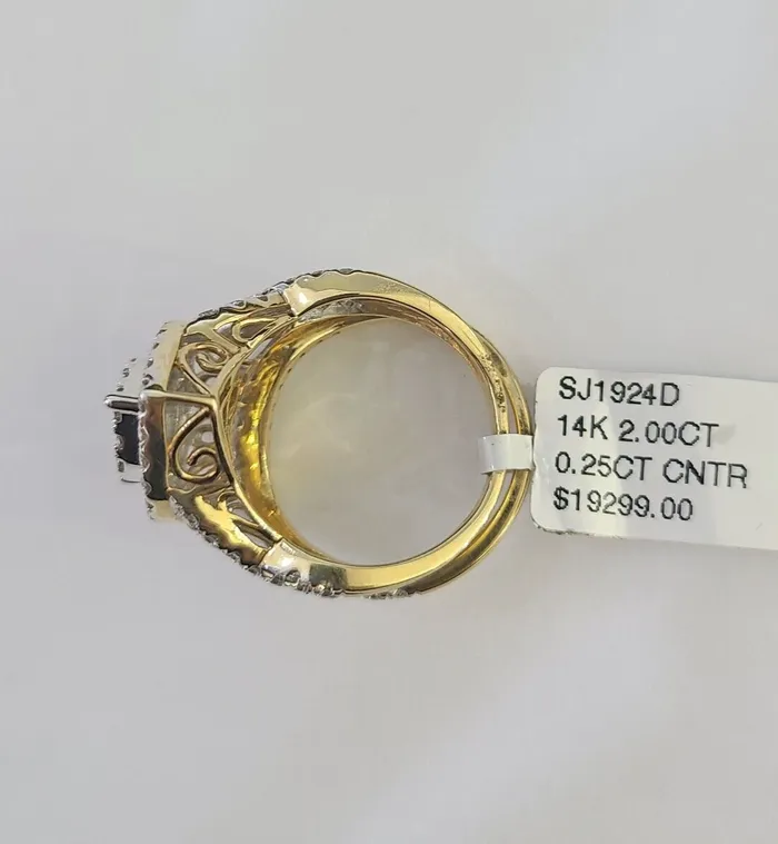 Real 14k Diamond Ladies Ring Pear Shaped Yellow Gold Women Engagement Wedding Gold and Diamond Rings
