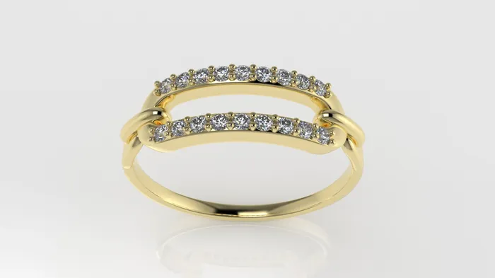 Rings 14K Engagement band Ring with 18 MOISSANITE VS1 13mm each shape rectangular JCM DESIGN JEWELRY