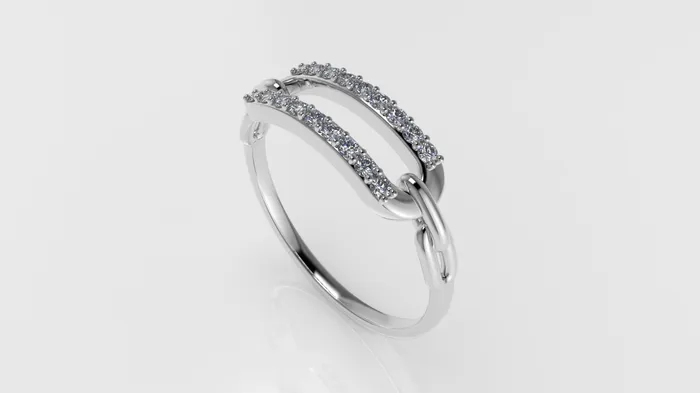 Rings 14K Engagement band Ring with 18 MOISSANITE VS1 13mm each shape rectangular JCM DESIGN JEWELRY