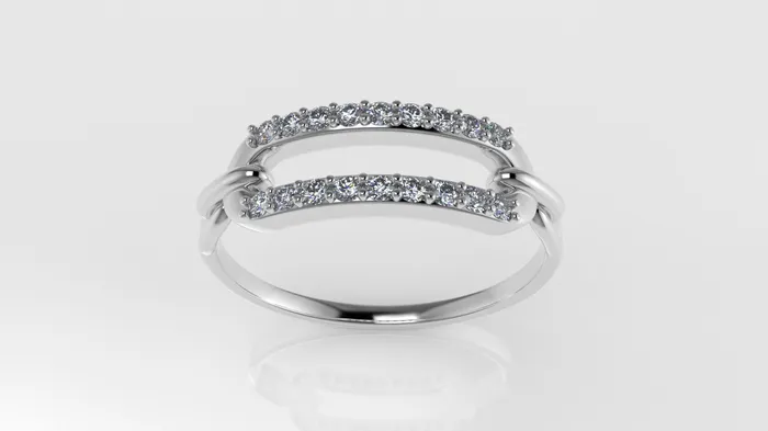 Rings 14K Engagement band Ring with 18 MOISSANITE VS1 13mm each shape rectangular JCM DESIGN JEWELRY
