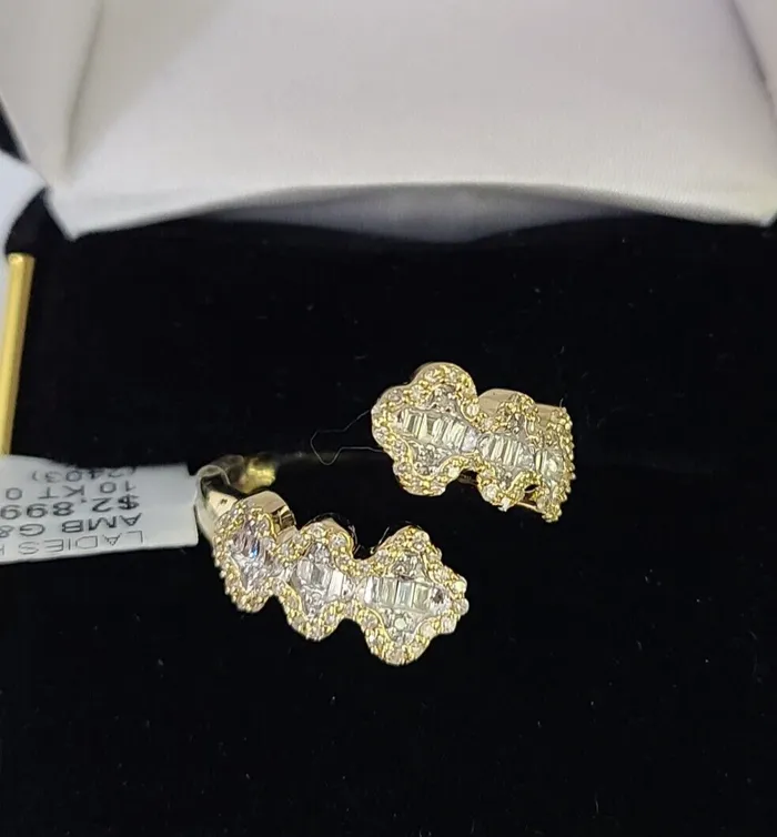 Rings Gold and Diamond Real 10k Yellow Gold Diamond Ladies Ring Women Casual Engagement Wedding Rings Gold and Diamond Real 10k Yellow Gold Diamond Ladies Ring Women Casual Engagement Wedding