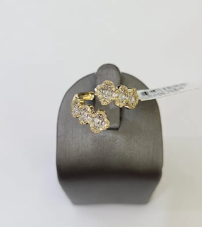 Rings Gold and Diamond Real 10k Yellow Gold Diamond Ladies Ring Women Casual Engagement Wedding
