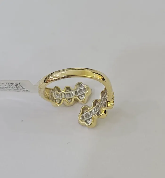 Rings Gold and Diamond Real 10k Yellow Gold Diamond Ladies Ring Women Casual Engagement Wedding