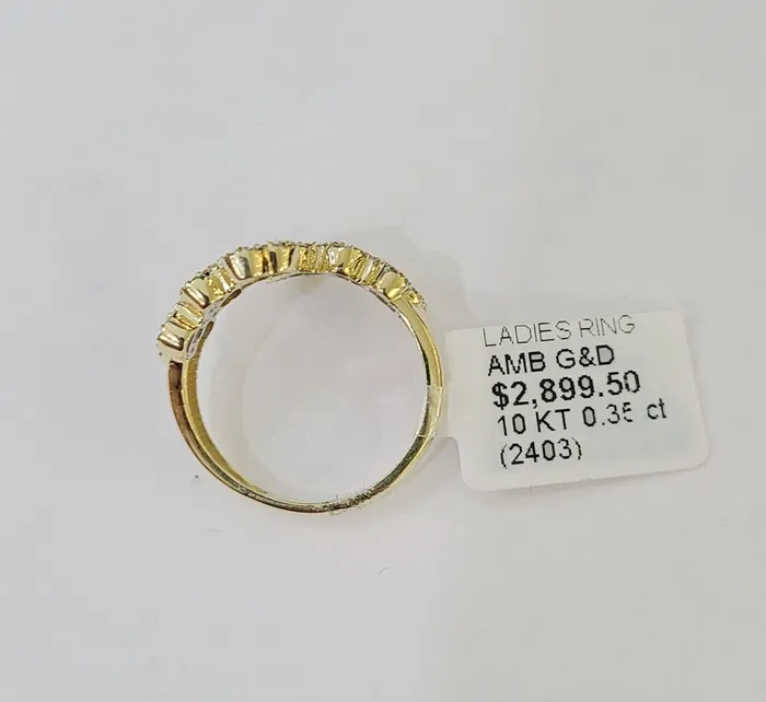 Rings Gold and Diamond Real 10k Yellow Gold Diamond Ladies Ring Women Casual Engagement Wedding
